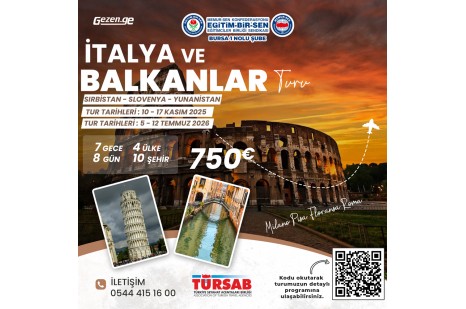 EĞİTİM-BİR-SEN İtalya ve Balkan Turu